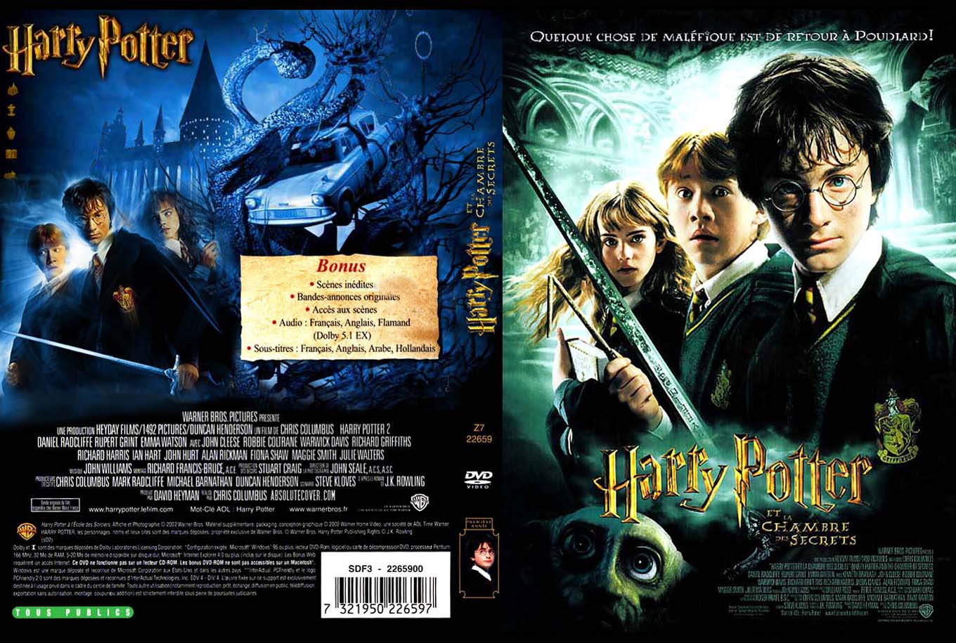 Harry Potter Et La Chambre Des Secrets Jaquette Dvd